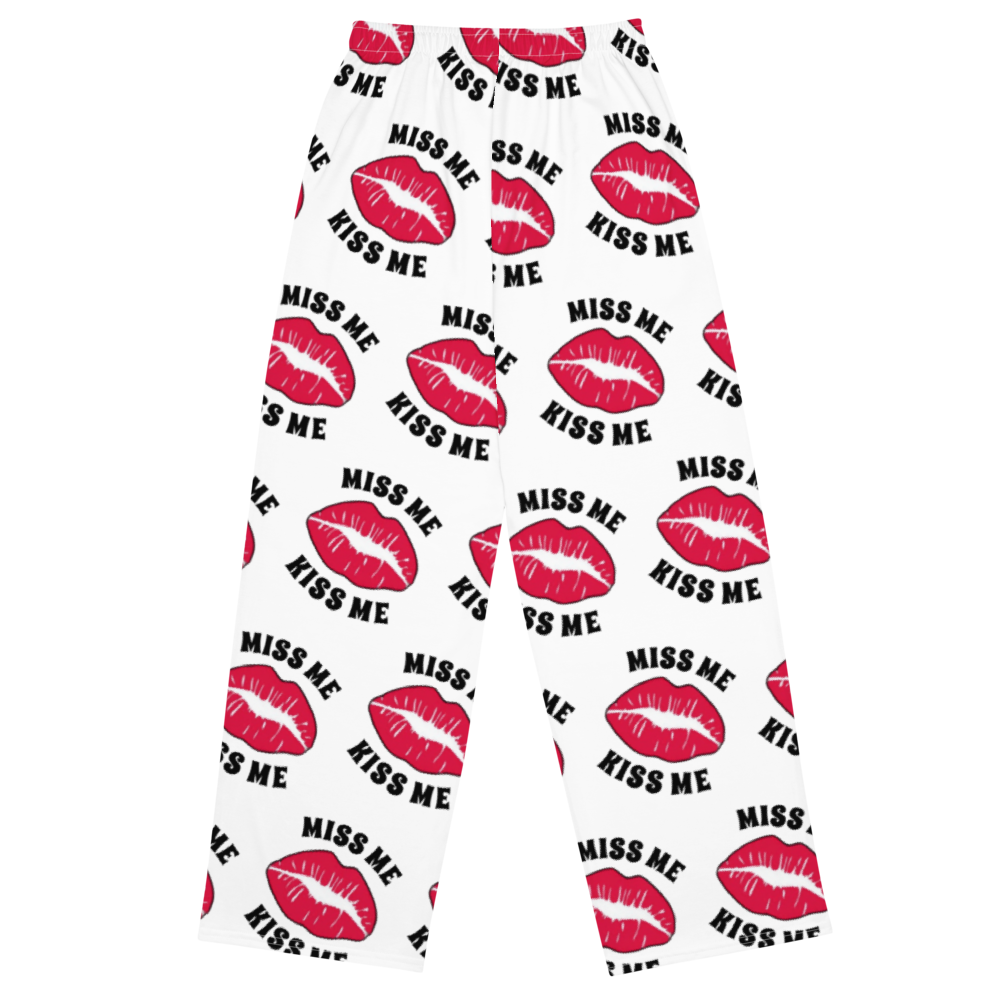 MISS ME KISS ME ORIGINAL (WHITE) All-over print unisex wide-leg pants