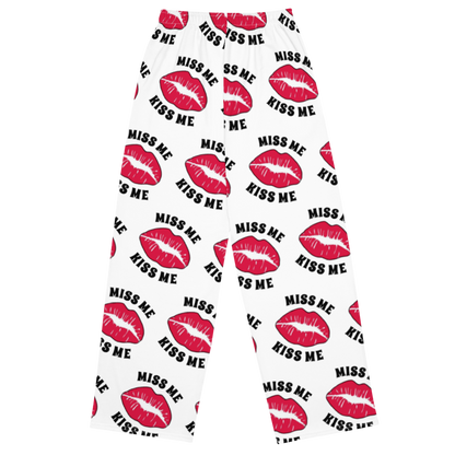 MISS ME KISS ME ORIGINAL (WHITE) All-over print unisex wide-leg pants